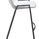 White Faux Leather Barstool with Armrest and Footrest (Set of 2)