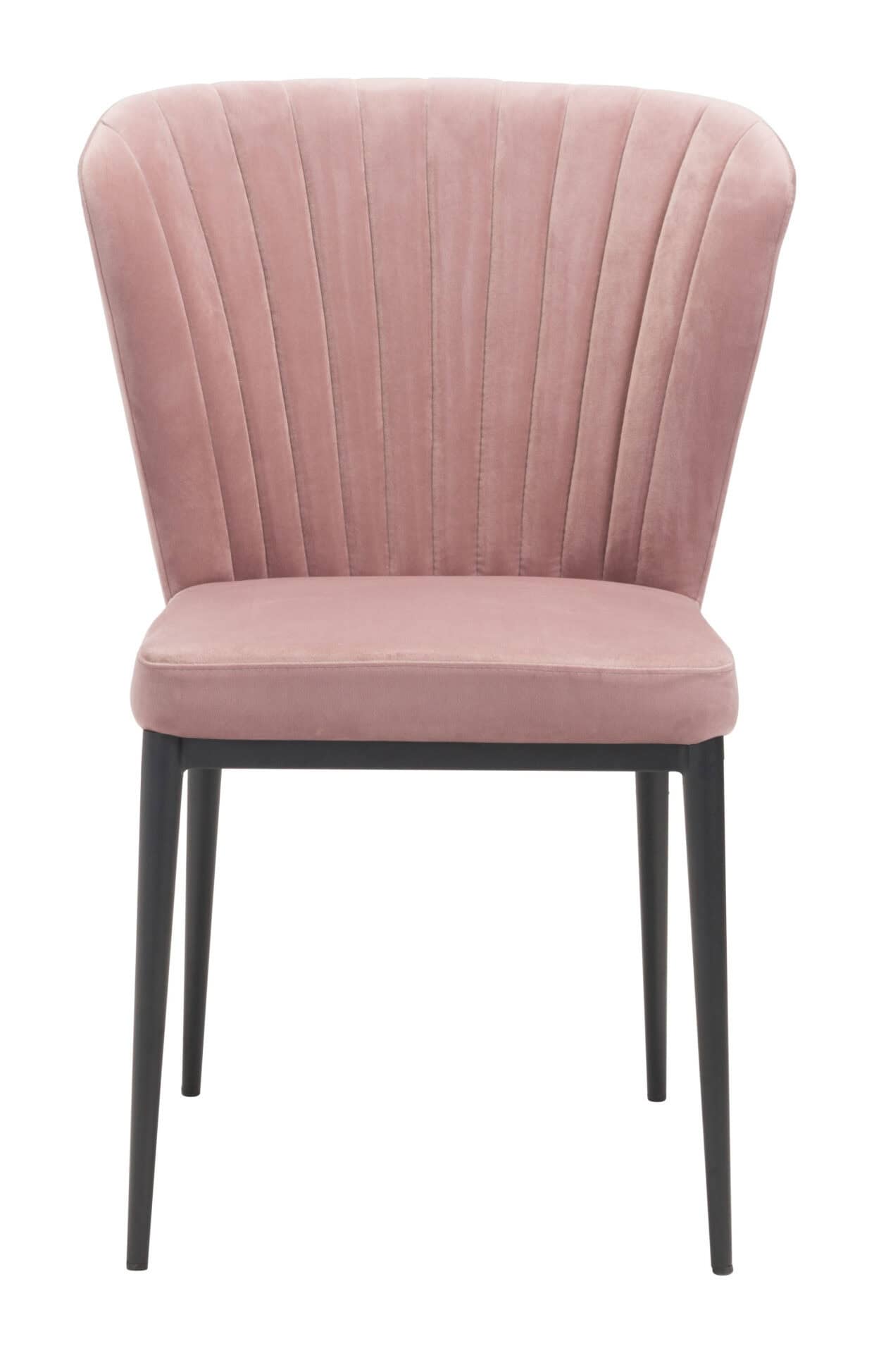 Art Deco Velvet Armless Dining Chair with Steel Legs (Set of 2) 4 Art Deco Velvet Armless Dining Chair with Steel Legs (Set of 2) - Image 4