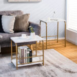 Faux Marble Nesting Side Tables with Storage for Small Spaces (Set of 2) 13 Faux Marble Nesting Side Tables with Storage for Small Spaces (Set of 2)