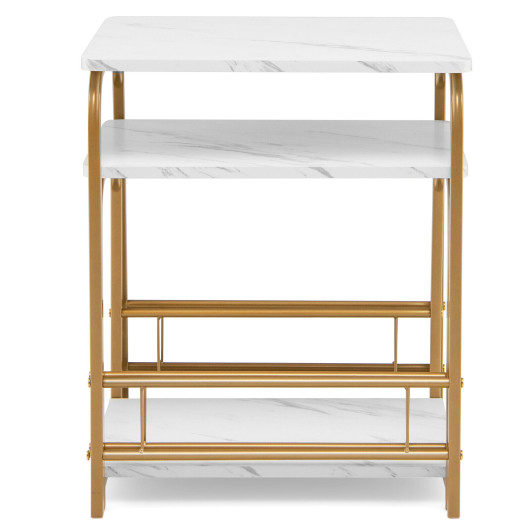 Faux Marble Nesting Side Tables with Storage for Small Spaces (Set of 2) 4 Faux Marble Nesting Side Tables with Storage for Small Spaces (Set of 2) - Image 4
