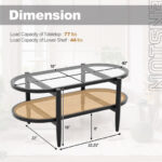 2-Tier Coffee Table with Glass Top and Acacia Wood Frame 26 2-Tier Coffee Table with Glass Top and Acacia Wood Frame