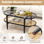 2-Tier Coffee Table with Glass Top and Acacia Wood Frame 28 2-Tier Coffee Table with Glass Top and Acacia Wood Frame