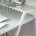2-Tier White Contemporary Glass Top Desk 9 2-Tier White Contemporary Glass Top Desk
