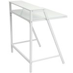 2-Tier White Contemporary Glass Top Desk 12 2-Tier White Contemporary Glass Top Desk