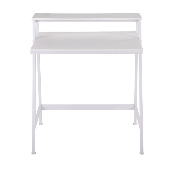 2 Tier White Contemporary Office Desk 4