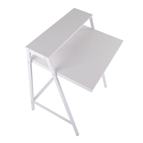 2 Tier White Contemporary Office Desk 5