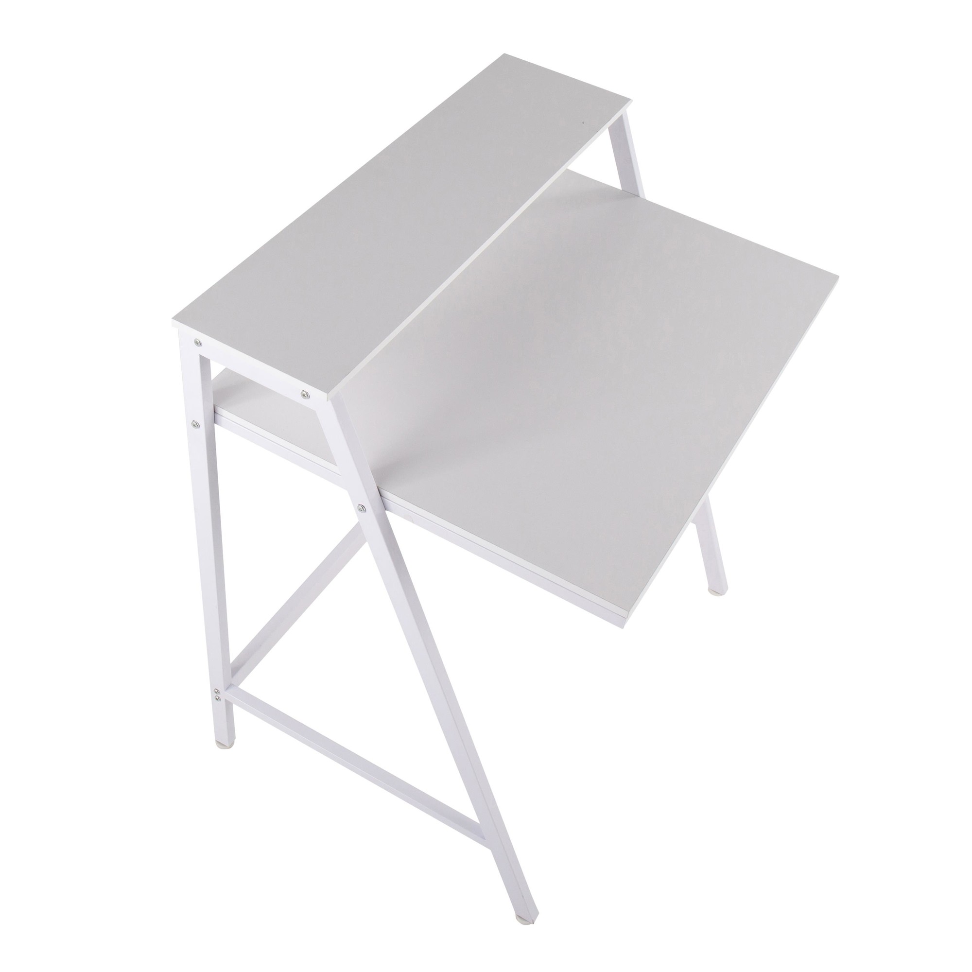 2-Tier White Contemporary Office Desk 6 2-Tier White Contemporary Office Desk - Image 6
