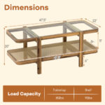 Rustic 2-Tier Coffee Table with Storage and Glass Top 12 Rustic 2-Tier Coffee Table with Storage and Glass Top