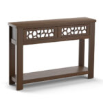 Mirrored Console Table with Drawers and Open Storage Shelf