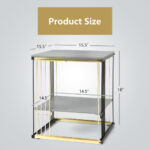 Compact 2-Tier Metal Side Table with Removable Shelf Gray