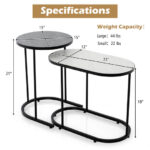 Modern Faux Marble Nesting Coffee and Side Table Set (2) 11 Modern Faux Marble Nesting Coffee and Side Table Set (2)