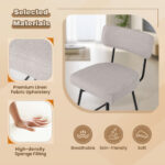 Modern Upholstered Swivel Bar Stools with Footrests and Back (Set of 2)