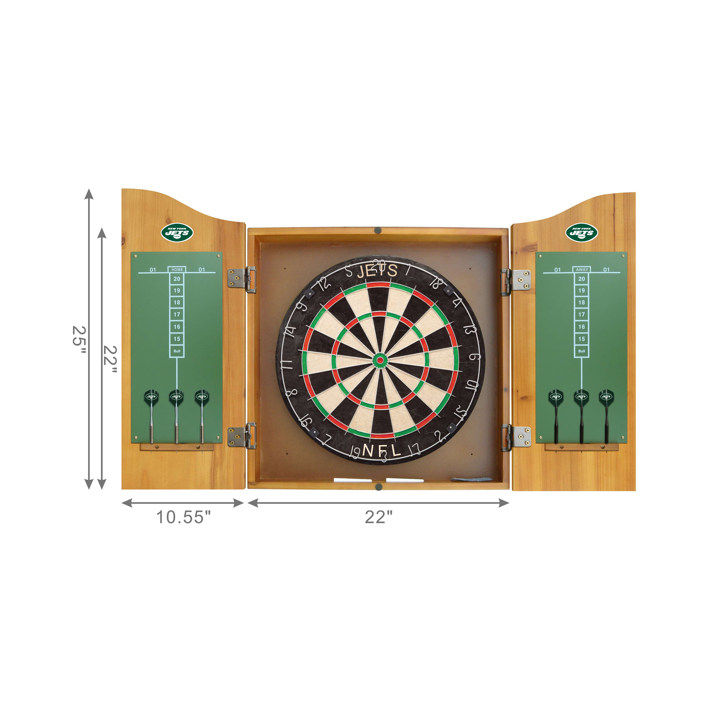 ny jets nfl dart cabinet set