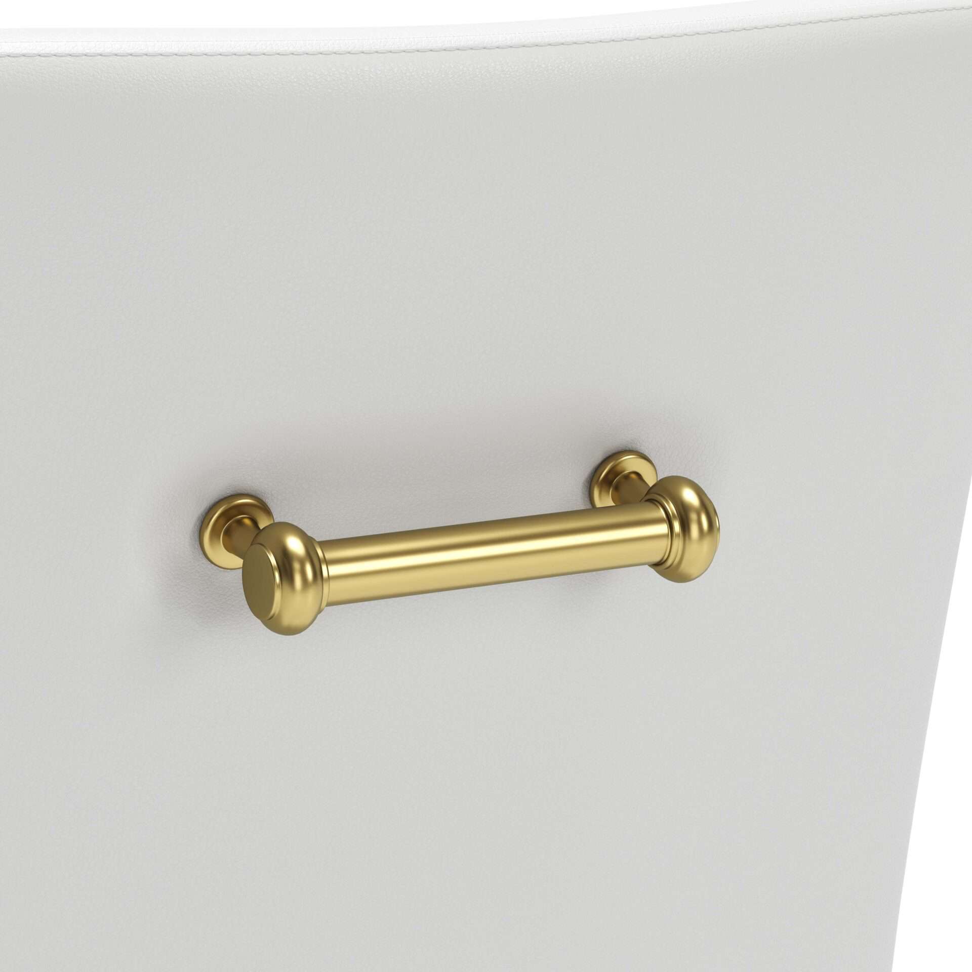 White and Gold Upholstered Armchair with Cushioned Back and Armrest 9 White and Gold Upholstered Armchair with Cushioned Back and Armrest - Image 9