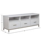 White Mahogany Modern TV Console with Drawers and Shelves 16 White Mahogany Modern TV Console with Drawers and Shelves