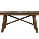 Espresso Acacia Wood Farmhouse Dining Table with Cross Bar Base
