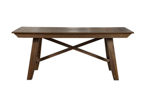 Espresso Acacia Wood Farmhouse Dining Table with Cross Bar Base