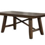 Espresso Acacia Wood Farmhouse Dining Table with Cross Bar Base