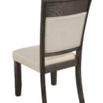 Farmhouse Acacia Espresso Upholstered Side Chairs with Beige Fabric (Set of 2)