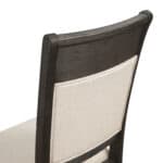 Farmhouse Acacia Espresso Upholstered Side Chairs with Beige Fabric (Set of 2)