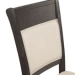 Farmhouse Acacia Espresso Upholstered Side Chairs with Beige Fabric (Set of 2)