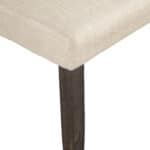 Espresso Acacia Farmhouse Dining Bench with Beige Upholstery