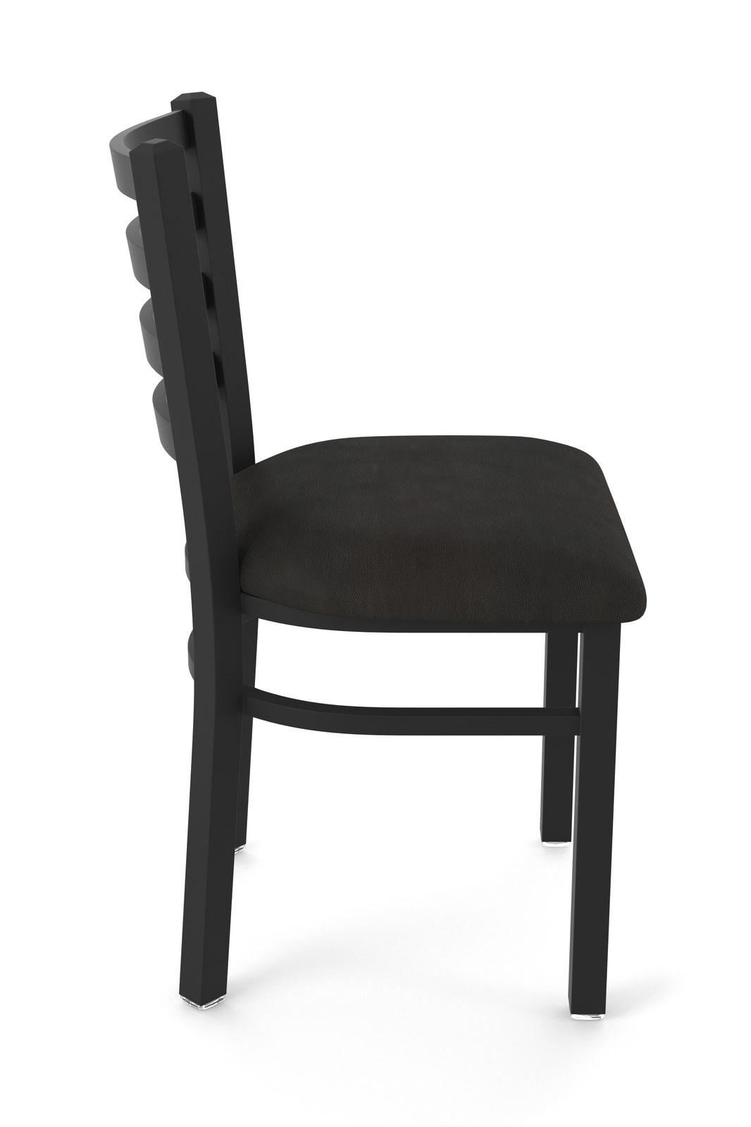 18-Inch Ladder Back Chair with Steel Frame, Black Wrinkle Finish, and Canter Espresso Seat 3 18-Inch Ladder Back Chair with Steel Frame, Black Wrinkle Finish, and Canter Espresso Seat - Image 3