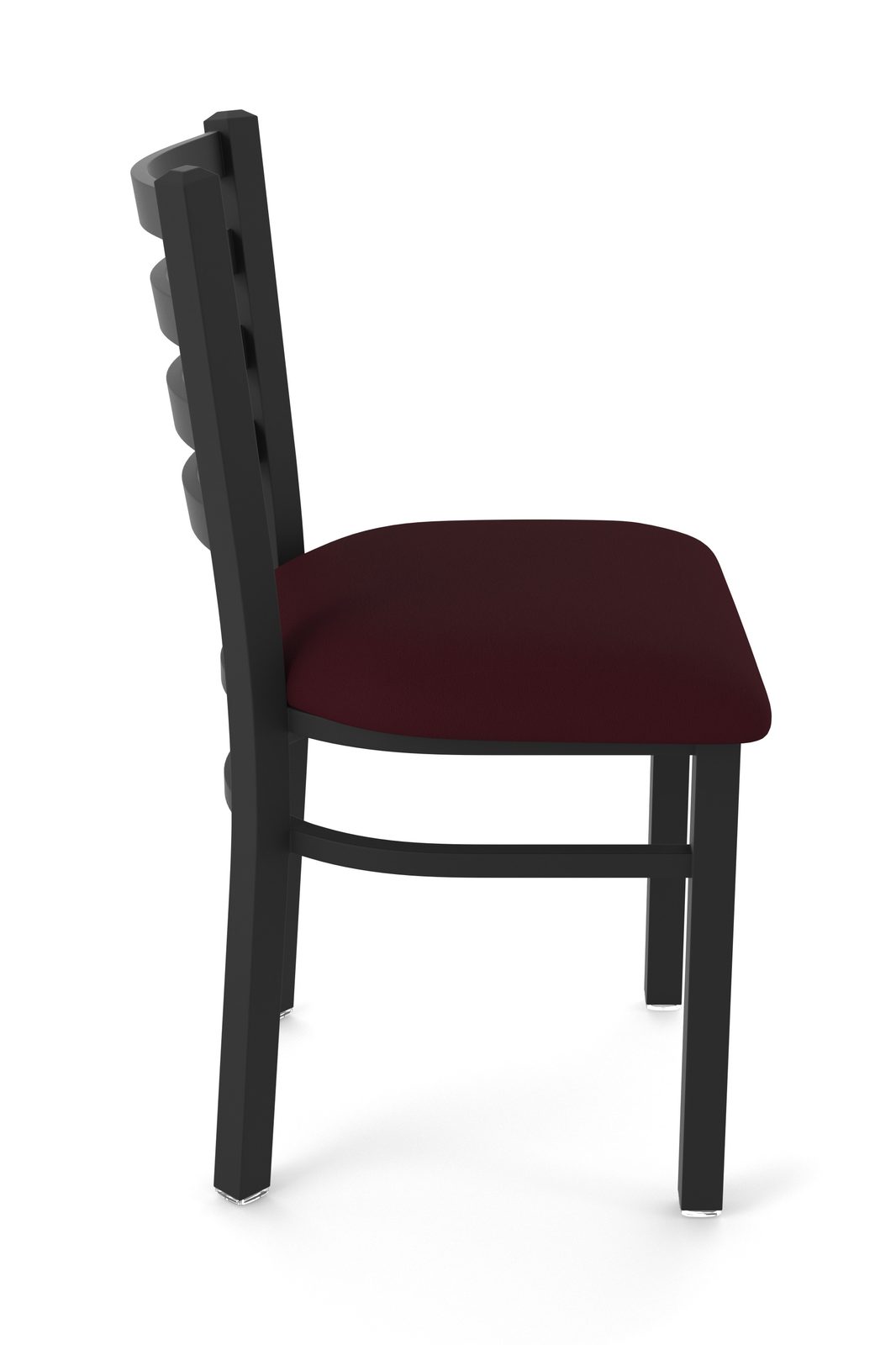 18-Inch Ladder Back Chair with Steel Frame, Black Wrinkle Finish, and Canter Bordeaux Seat 3 18-Inch Ladder Back Chair with Steel Frame, Black Wrinkle Finish, and Canter Bordeaux Seat - Image 3
