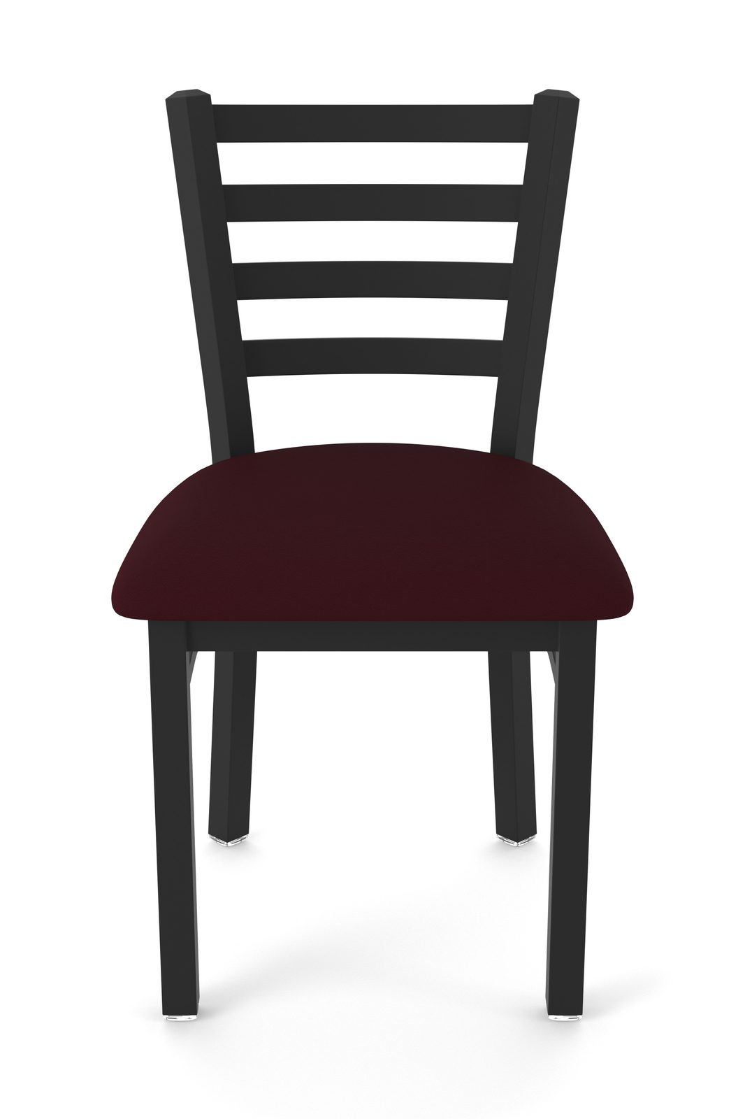 18-Inch Ladder Back Chair with Steel Frame, Black Wrinkle Finish, and Canter Bordeaux Seat 4 18-Inch Ladder Back Chair with Steel Frame, Black Wrinkle Finish, and Canter Bordeaux Seat - Image 4