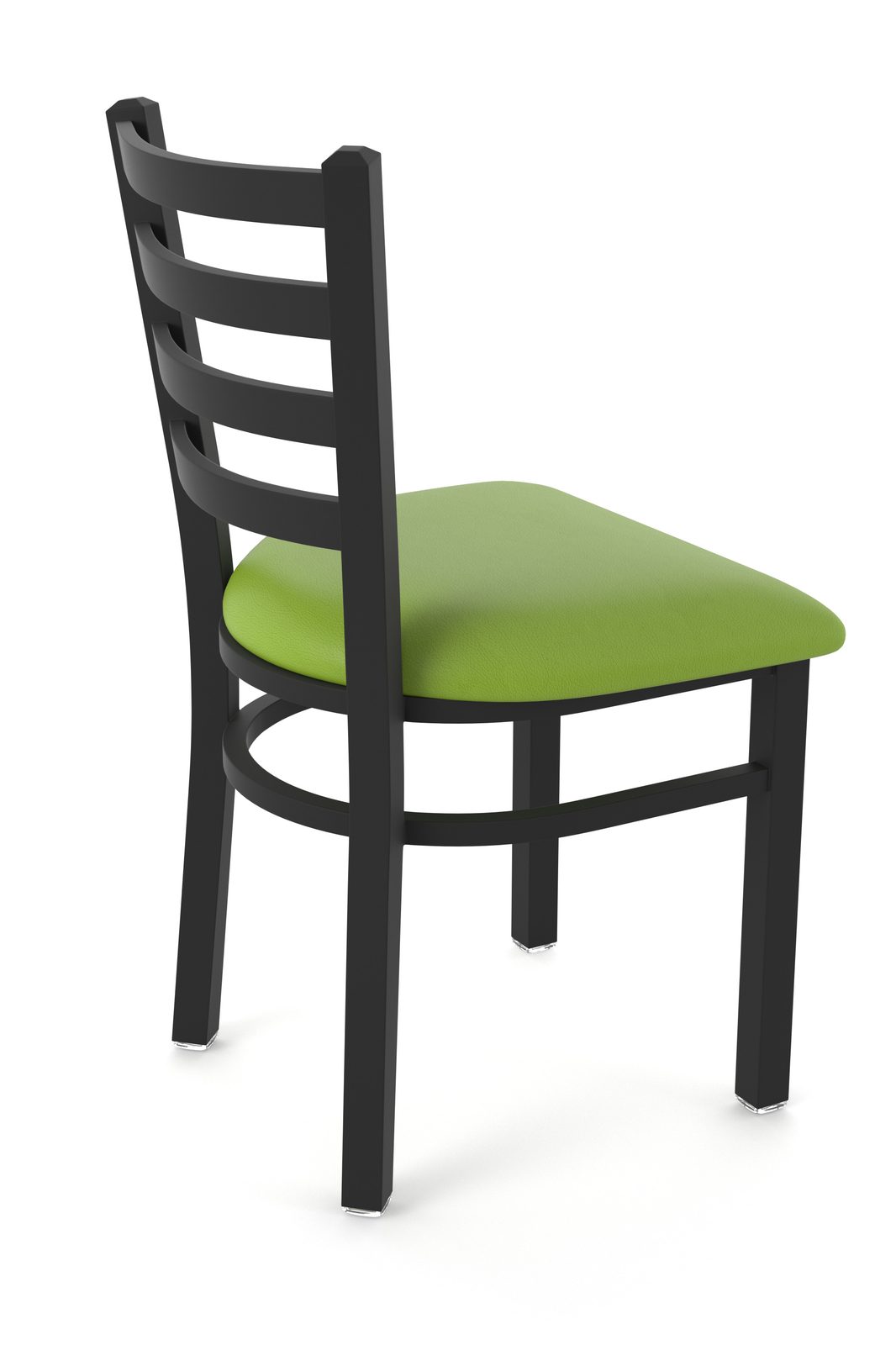 18-Inch Ladder Back Chair with Steel Frame, Black Wrinkle Finish, and Canter Kiwi Green Seat 2 18-Inch Ladder Back Chair with Steel Frame, Black Wrinkle Finish, and Canter Kiwi Green Seat - Image 2