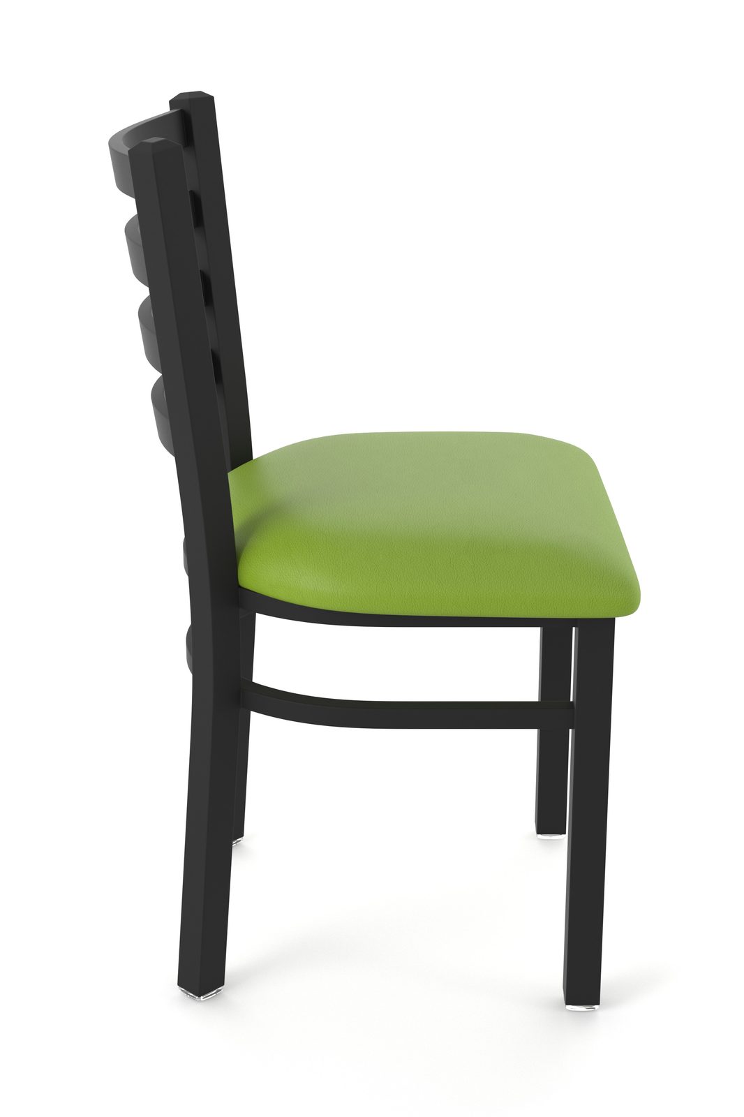 18-Inch Ladder Back Chair with Steel Frame, Black Wrinkle Finish, and Canter Kiwi Green Seat 3 18-Inch Ladder Back Chair with Steel Frame, Black Wrinkle Finish, and Canter Kiwi Green Seat - Image 3
