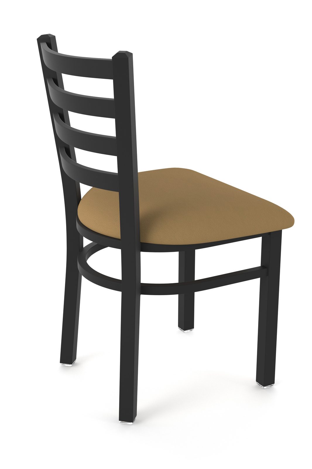 18-Inch Ladder Back Chair with Steel Frame, Black Wrinkle Finish, and Canter Saddle Seat 2 18-Inch Ladder Back Chair with Steel Frame, Black Wrinkle Finish, and Canter Saddle Seat - Image 2