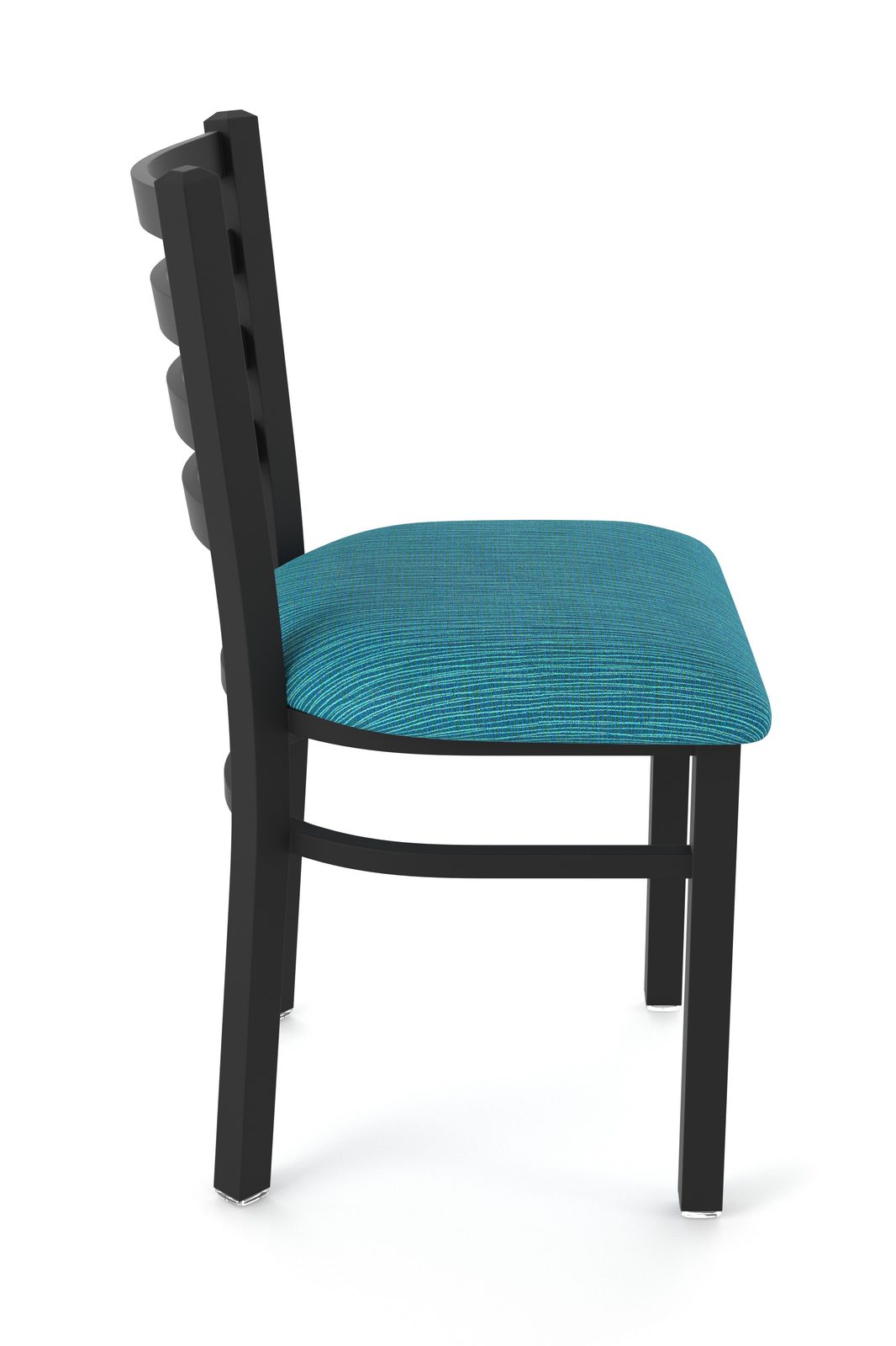 18-Inch Ladder Back Chair with Steel Frame, Black Wrinkle Finish, and Graph Tidal Seat 3 18-Inch Ladder Back Chair with Steel Frame, Black Wrinkle Finish, and Graph Tidal Seat - Image 3