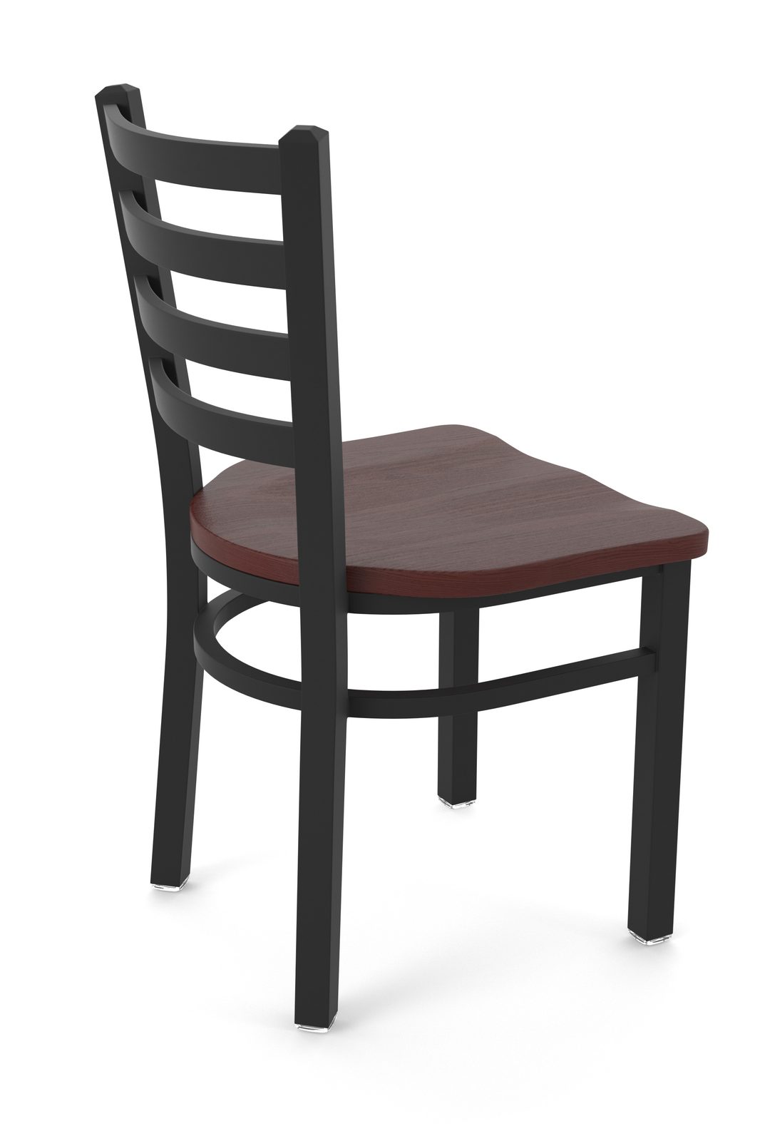 18-Inch Ladder Back Chair with Steel Frame, Black Wrinkle Finish, and Dark Cherry Oak Seat 2 18-Inch Ladder Back Chair with Steel Frame, Black Wrinkle Finish, and Dark Cherry Oak Seat - Image 2