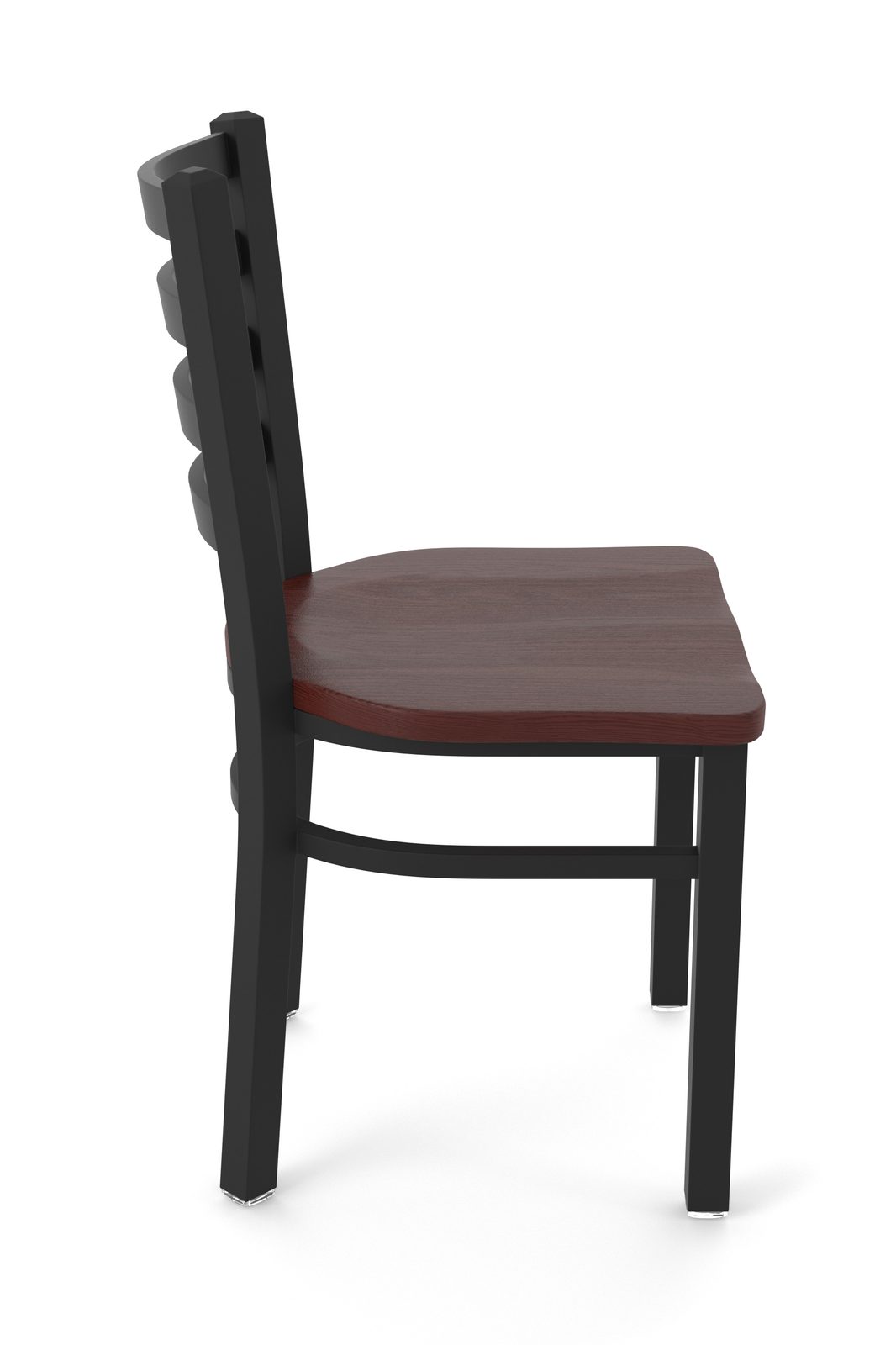 18-Inch Ladder Back Chair with Steel Frame, Black Wrinkle Finish, and Dark Cherry Oak Seat 3 18-Inch Ladder Back Chair with Steel Frame, Black Wrinkle Finish, and Dark Cherry Oak Seat - Image 3
