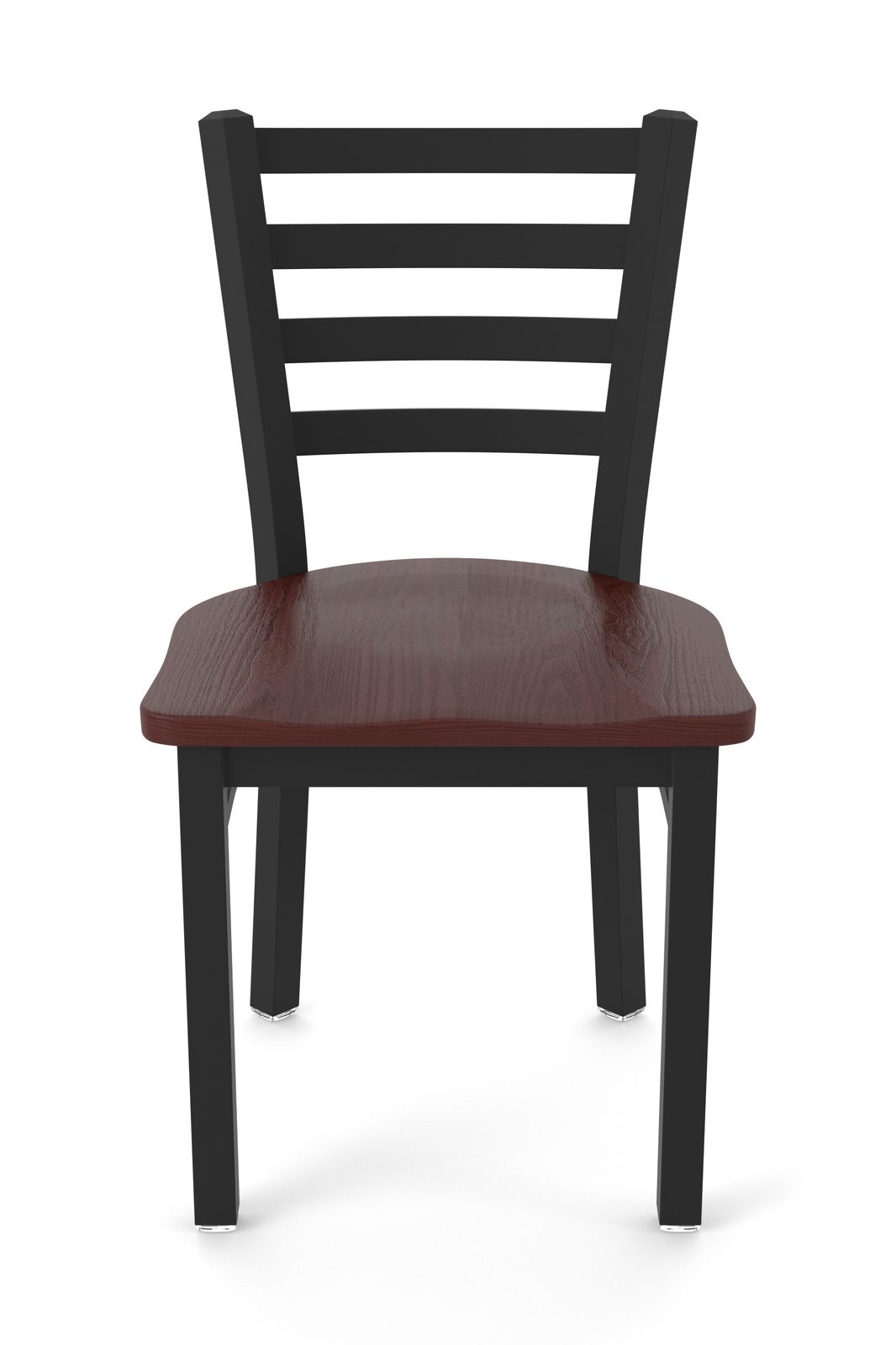 18-Inch Ladder Back Chair with Steel Frame, Black Wrinkle Finish, and Dark Cherry Oak Seat 4 18-Inch Ladder Back Chair with Steel Frame, Black Wrinkle Finish, and Dark Cherry Oak Seat - Image 4