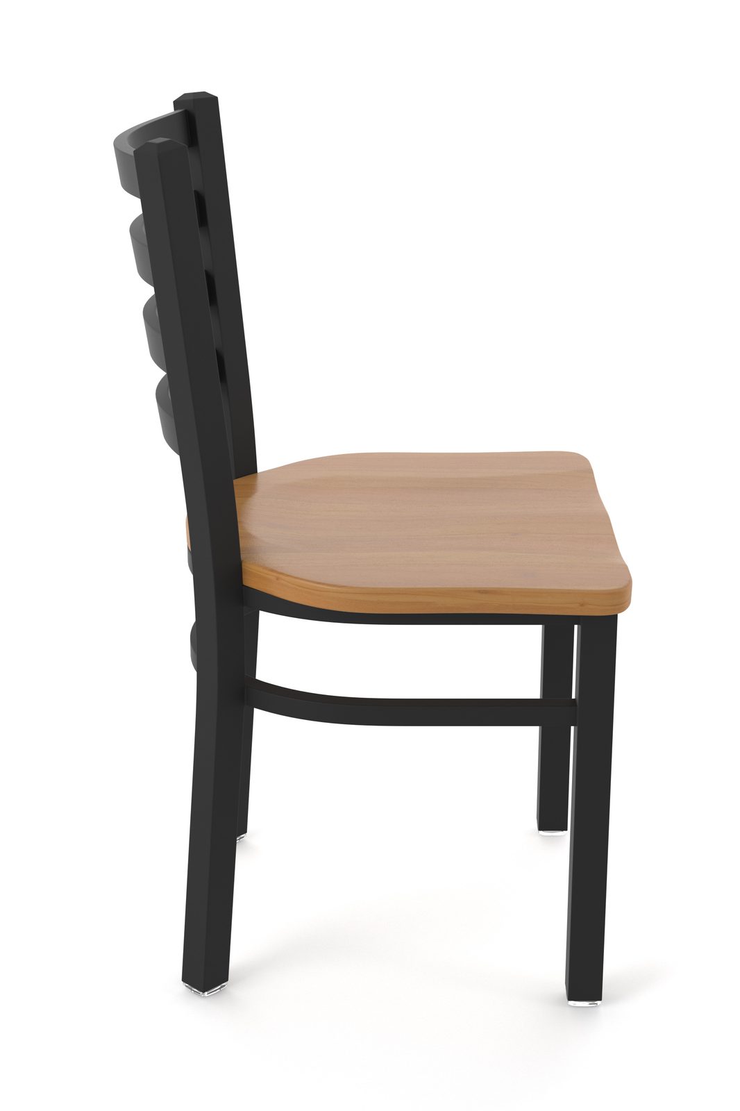 18-Inch Ladder Back Chair with Steel Frame, Black Wrinkle Finish, and Medium Maple Seat 3 18-Inch Ladder Back Chair with Steel Frame, Black Wrinkle Finish, and Medium Maple Seat - Image 3