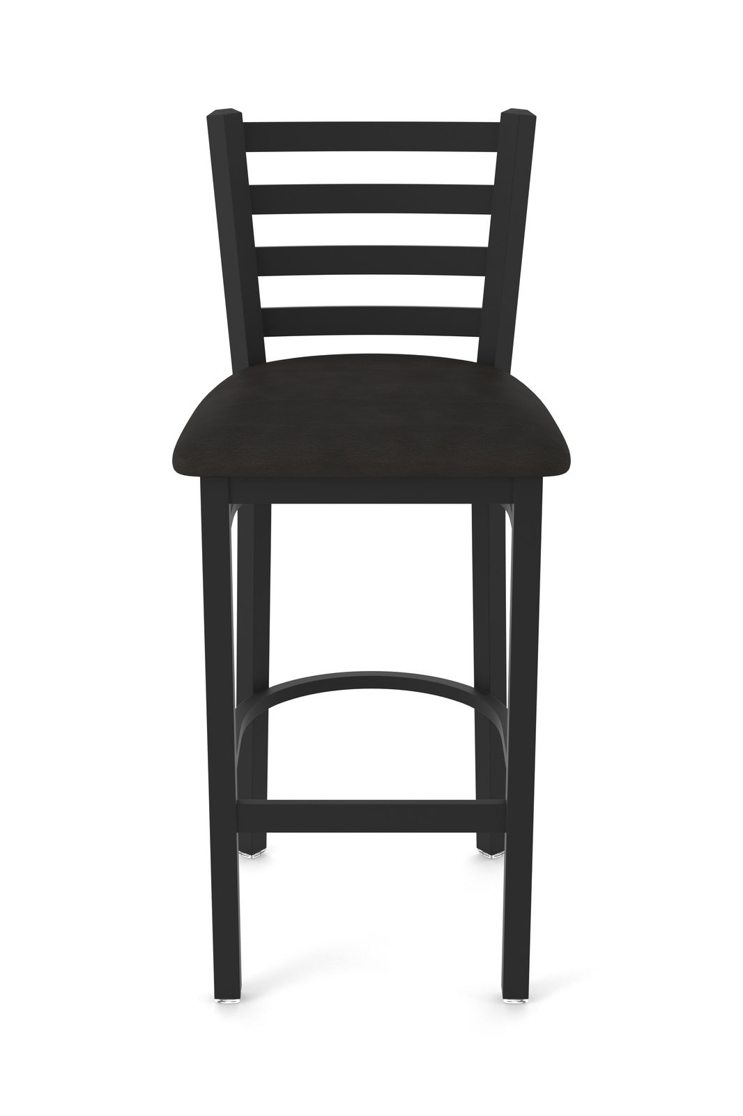 30-Inch Ladder Back Bar Stool with Steel Frame, Black Wrinkle Finish, and Canter Espresso Seat 4 30-Inch Ladder Back Bar Stool with Steel Frame, Black Wrinkle Finish, and Canter Espresso Seat - Image 4