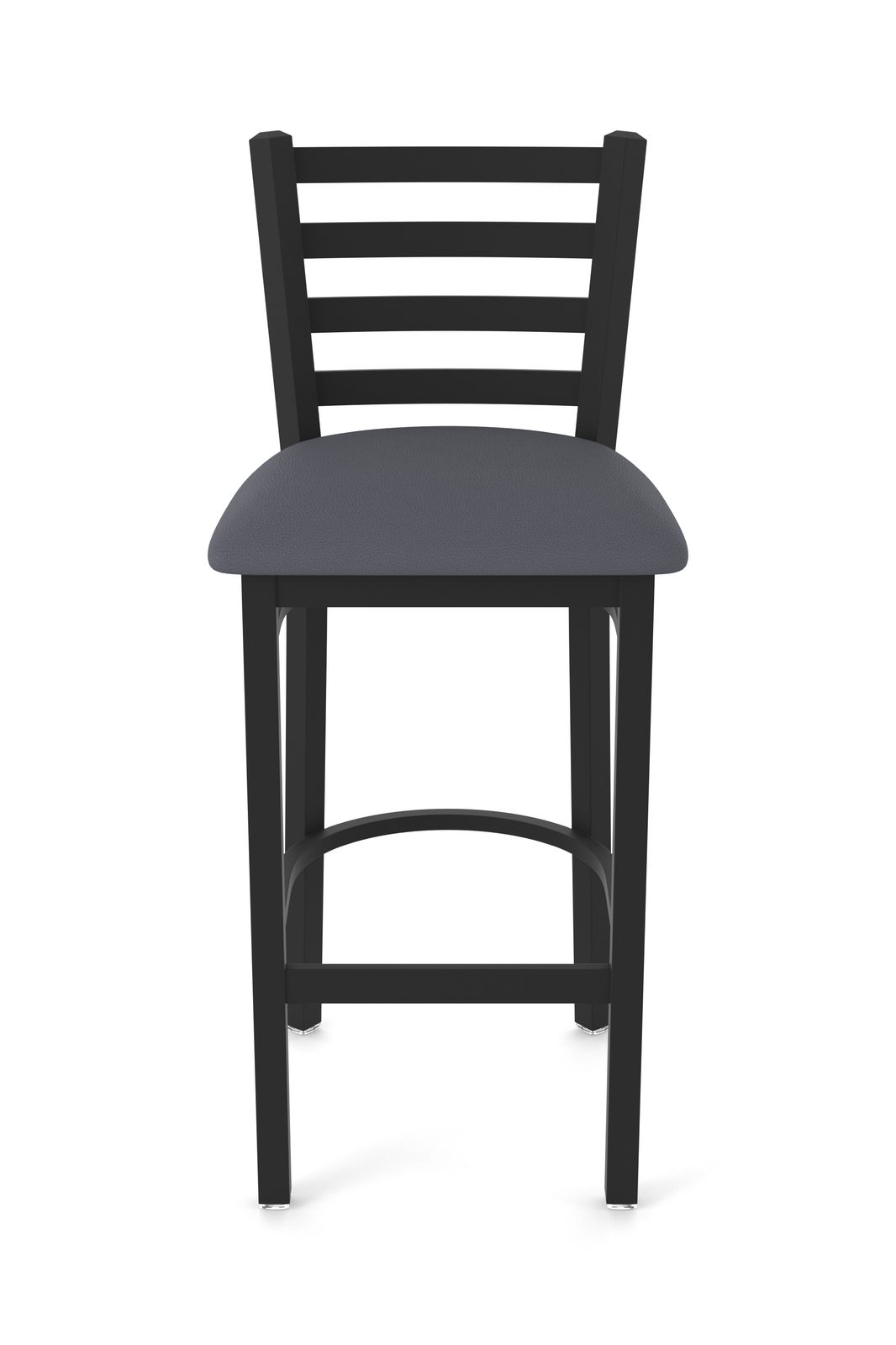 30-Inch Ladder Back Bar Stool with Steel Frame, Black Wrinkle Finish, and Canter Storm Seat 4 30-Inch Ladder Back Bar Stool with Steel Frame, Black Wrinkle Finish, and Canter Storm Seat - Image 4