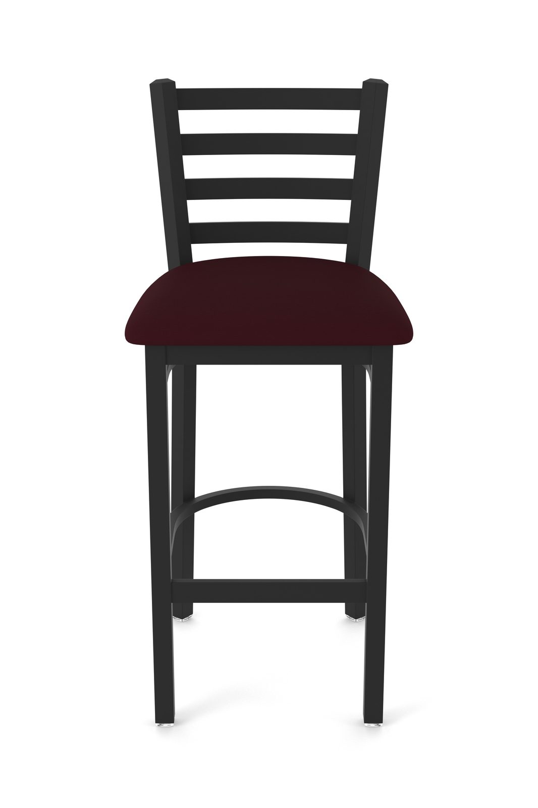30-Inch Ladder Back Bar Stool with Steel Frame, Black Wrinkle Finish, and Canter Bordeaux Seat 4 30-Inch Ladder Back Bar Stool with Steel Frame, Black Wrinkle Finish, and Canter Bordeaux Seat - Image 4