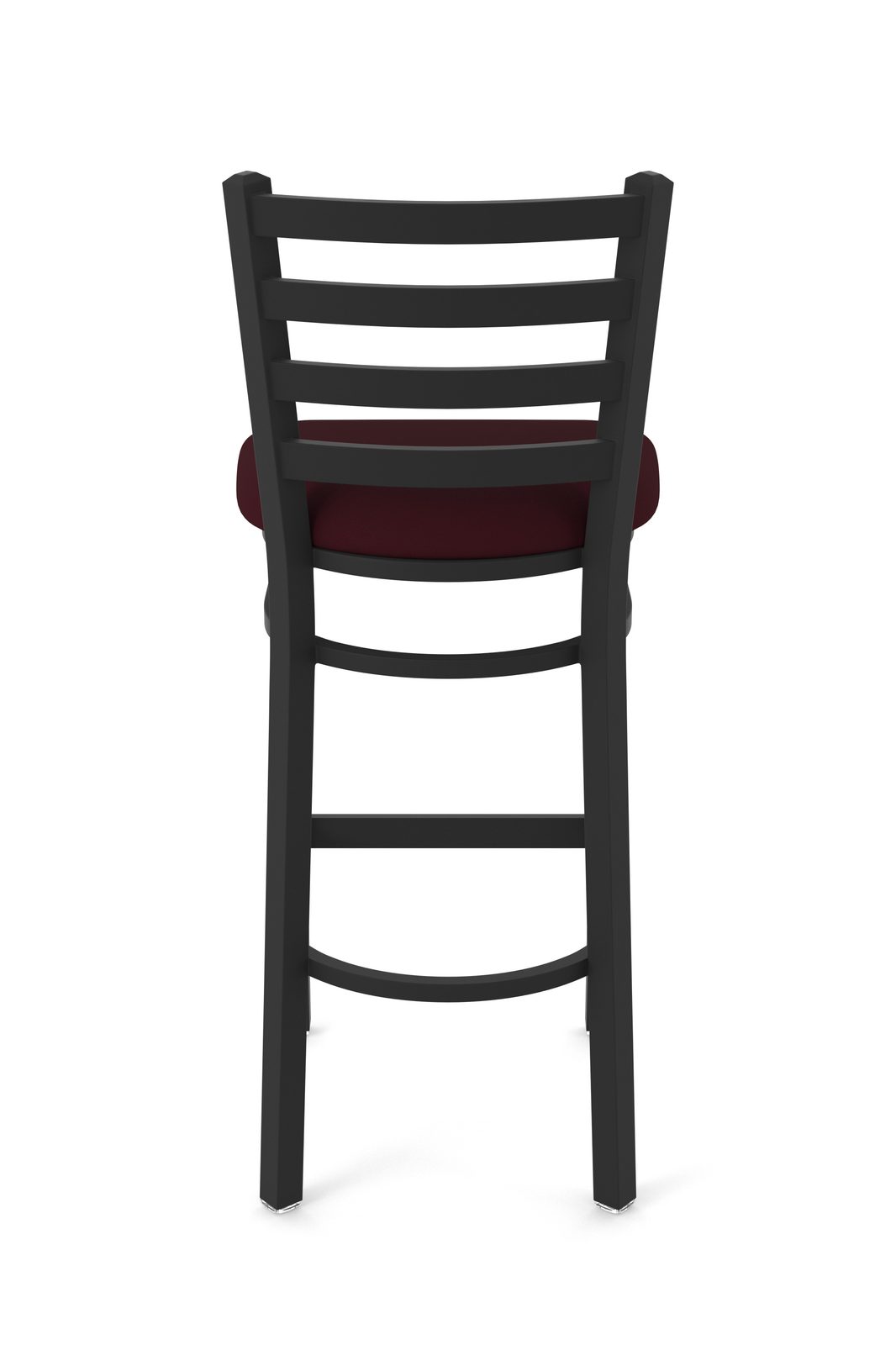 30-Inch Ladder Back Bar Stool with Steel Frame, Black Wrinkle Finish, and Canter Bordeaux Seat 5 30-Inch Ladder Back Bar Stool with Steel Frame, Black Wrinkle Finish, and Canter Bordeaux Seat - Image 5