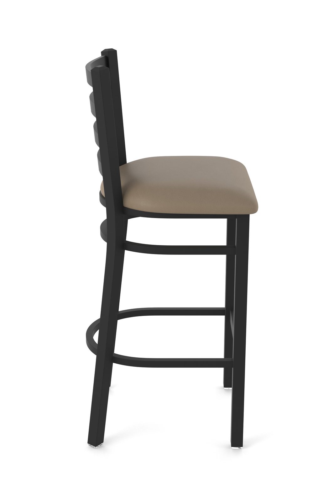30-Inch Ladder Back Bar Stool with Steel Frame, Black Wrinkle Finish, and Canter Earth Seat 3 30-Inch Ladder Back Bar Stool with Steel Frame, Black Wrinkle Finish, and Canter Earth Seat - Image 3