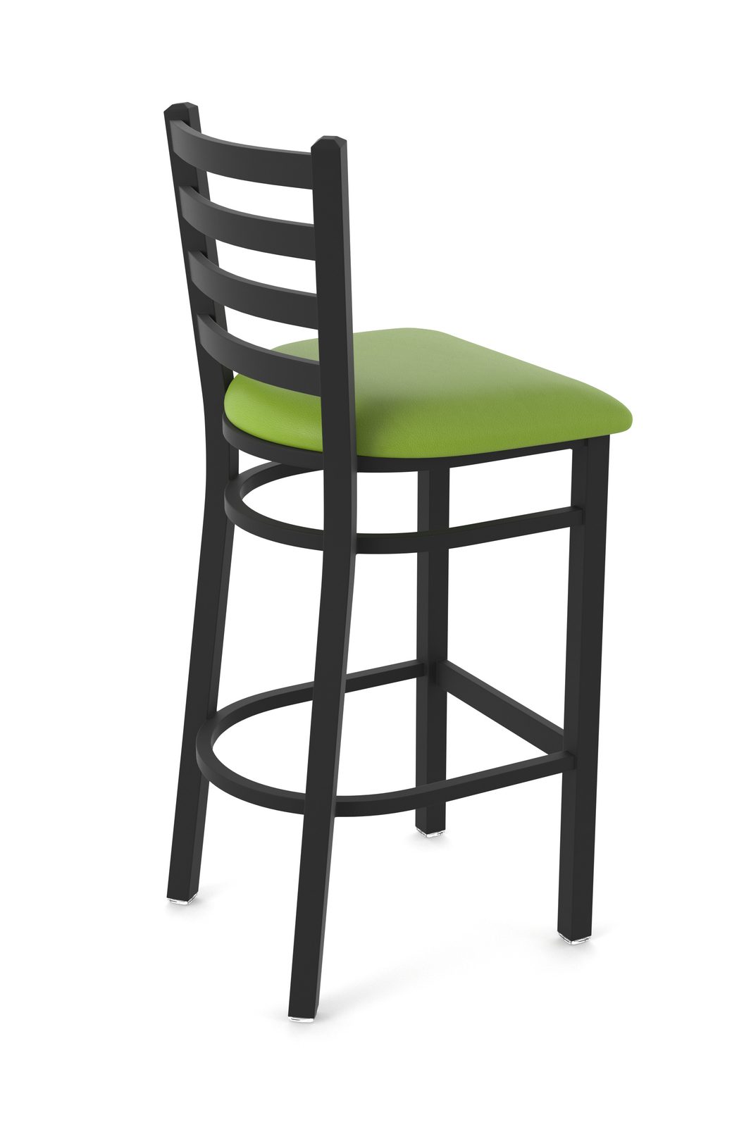 30-Inch Ladder Back Bar Stool with Steel Frame, Black Wrinkle Finish, and Canter Kiwi Green Seat 2 30-Inch Ladder Back Bar Stool with Steel Frame, Black Wrinkle Finish, and Canter Kiwi Green Seat - Image 2
