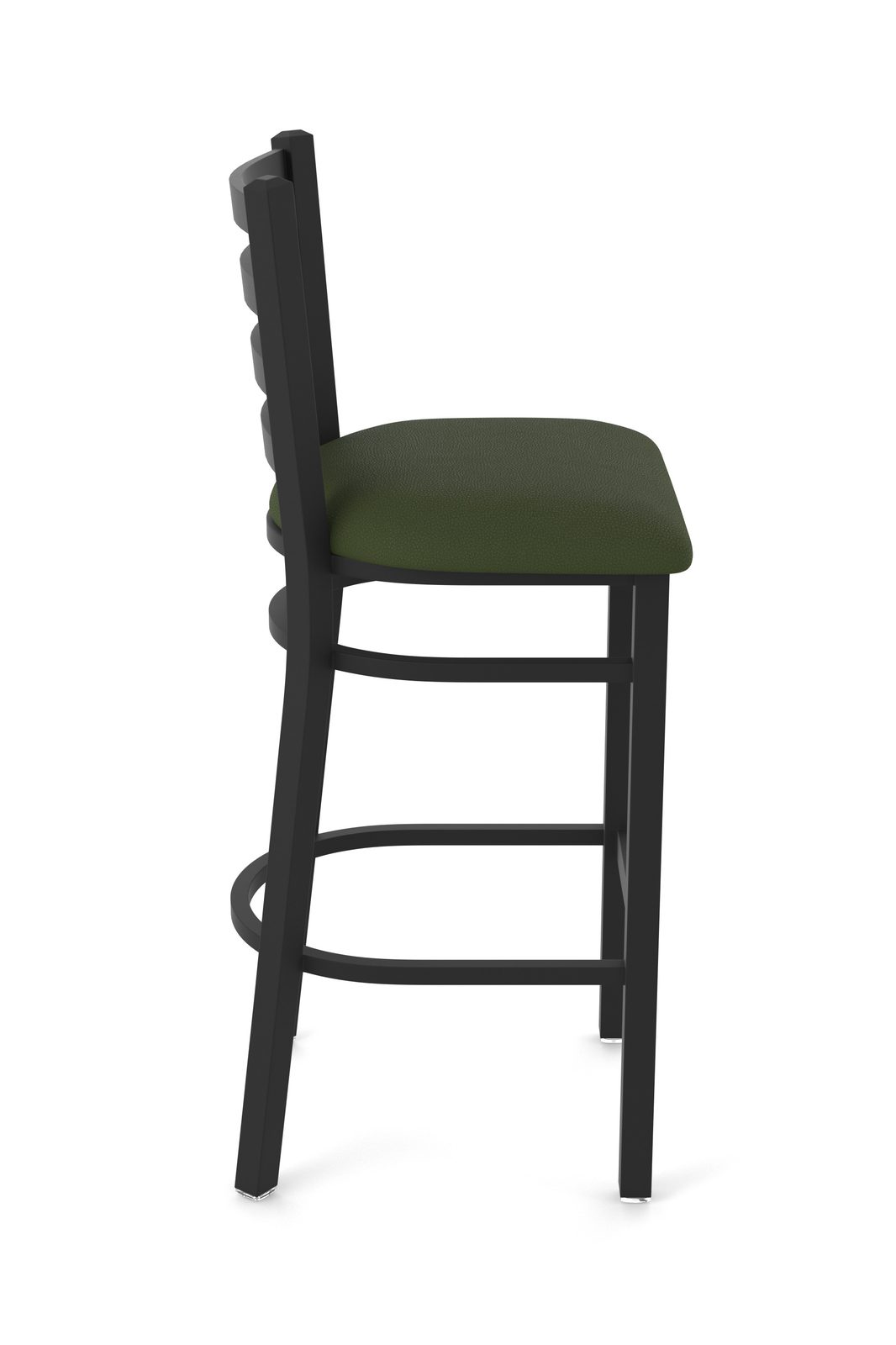 30-Inch Ladder Back Bar Stool with Steel Frame, Black Wrinkle Finish, and Canter Pine Seat 3 30-Inch Ladder Back Bar Stool with Steel Frame, Black Wrinkle Finish, and Canter Pine Seat - Image 3