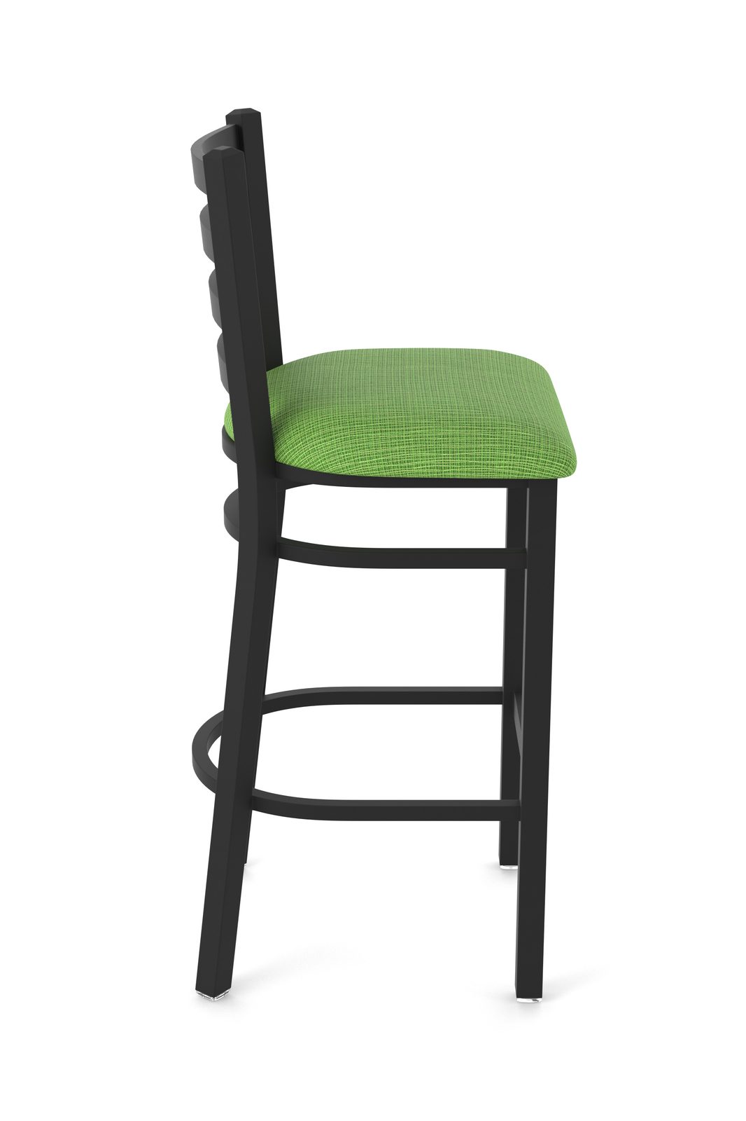 30-Inch Ladder Back Bar Stool with Steel Frame, Black Wrinkle Finish, and Graph Parrot Seat 3 30-Inch Ladder Back Bar Stool with Steel Frame, Black Wrinkle Finish, and Graph Parrot Seat - Image 3