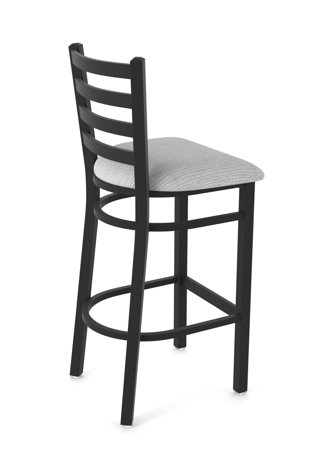 30-Inch Ladder Back Bar Stool with Steel Frame, Black Wrinkle Finish, and Graph Alpine Seat 2 30-Inch Ladder Back Bar Stool with Steel Frame, Black Wrinkle Finish, and Graph Alpine Seat - Image 2
