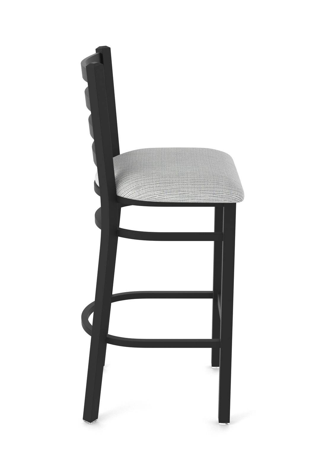 30-Inch Ladder Back Bar Stool with Steel Frame, Black Wrinkle Finish, and Graph Alpine Seat 3 30-Inch Ladder Back Bar Stool with Steel Frame, Black Wrinkle Finish, and Graph Alpine Seat - Image 3