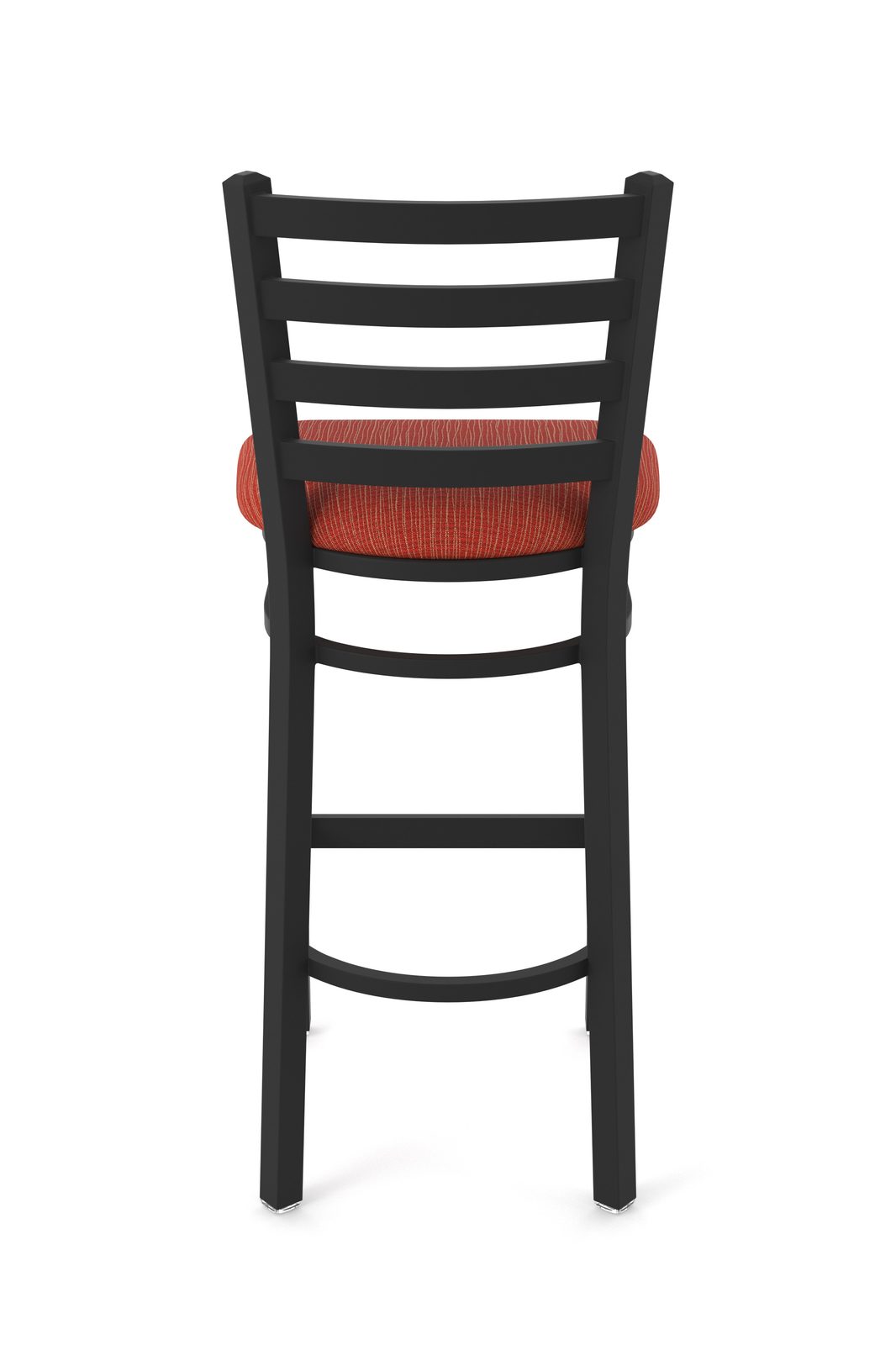 30-Inch Ladder Back Bar Stool with Steel Frame, Black Wrinkle Finish, and Graph Poppy Seat 5 30-Inch Ladder Back Bar Stool with Steel Frame, Black Wrinkle Finish, and Graph Poppy Seat - Image 5