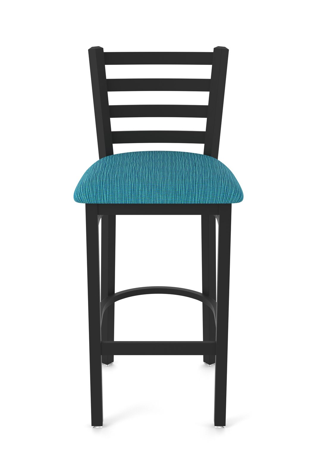 30-Inch Ladder Back Bar Stool with Steel Frame, Black Wrinkle Finish, and Graph Tidal Seat 4 30-Inch Ladder Back Bar Stool with Steel Frame, Black Wrinkle Finish, and Graph Tidal Seat - Image 4