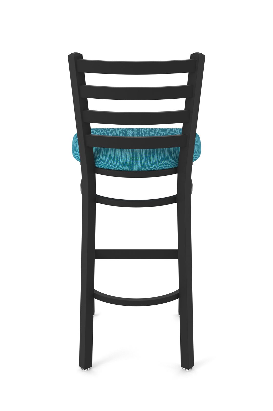 30-Inch Ladder Back Bar Stool with Steel Frame, Black Wrinkle Finish, and Graph Tidal Seat 5 30-Inch Ladder Back Bar Stool with Steel Frame, Black Wrinkle Finish, and Graph Tidal Seat - Image 5